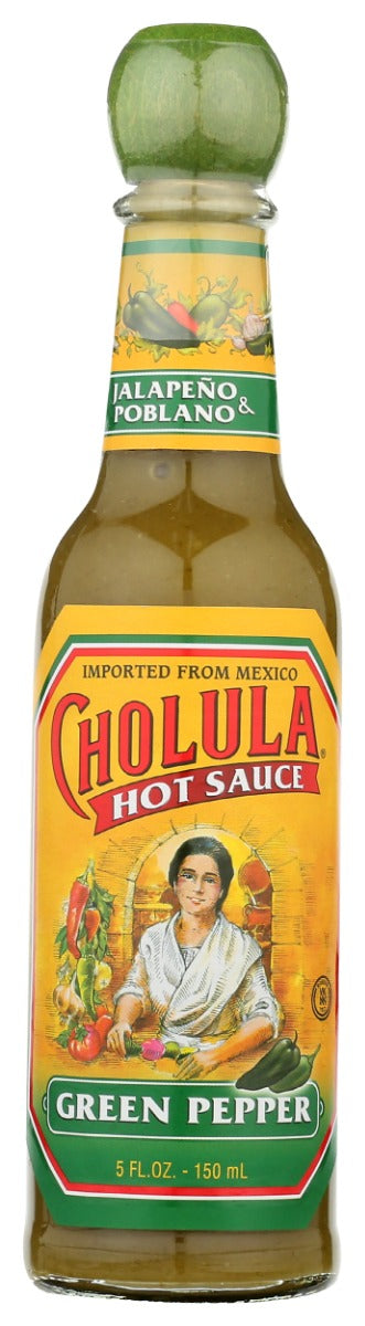 CHOLULA: Green Pepper Hot Sauce, 5 oz
