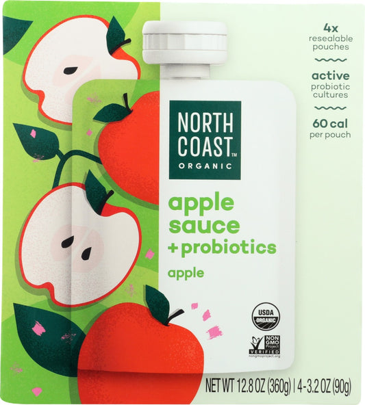 NORTH COAST: Organic Probiotic Apple Sauce Pouches, 12.8 oz