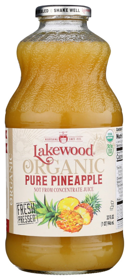 LAKEWOOD: Organic Pure Pineapple Juice, 32 fo