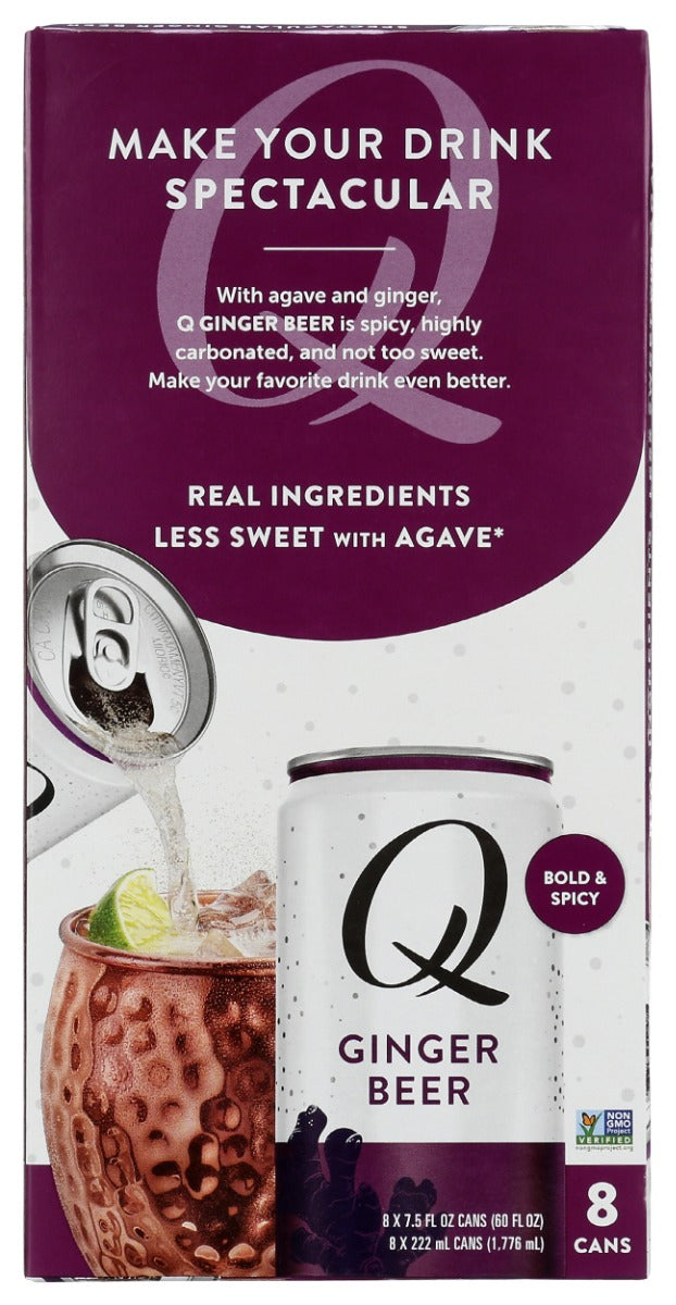Q TONIC: Mixer Ginger Beer Bold and Spicy 8Pk, 60 fo