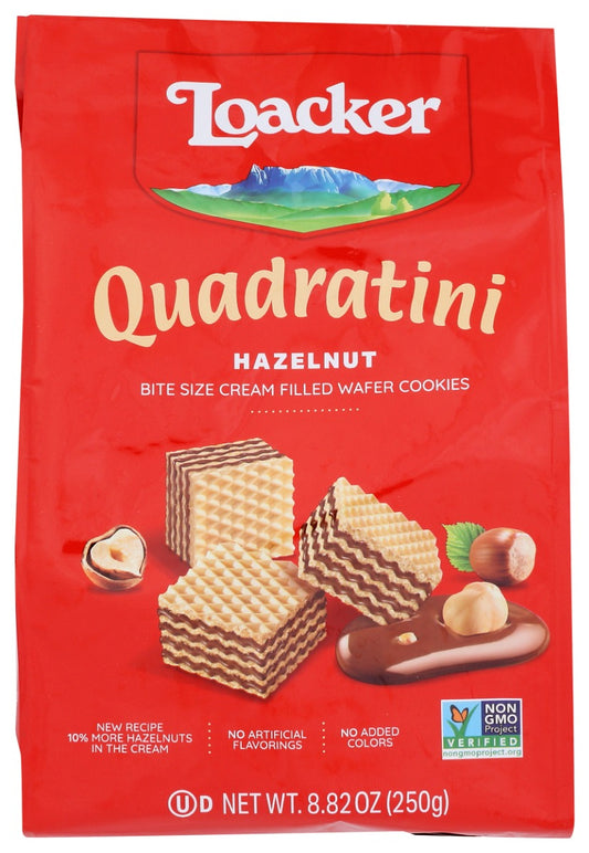 LOACKER: Quadratini Hazelnut Wafers, 8.82 oz