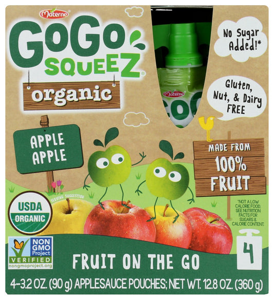 GOGO SQUEEZ: Fruit Blend Snack Apple Apple 4Pk, 12.8 oz