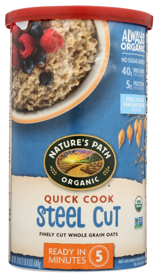 NATURES PATH: Quick Cook Steel Cut Oatmeal, 24 oz