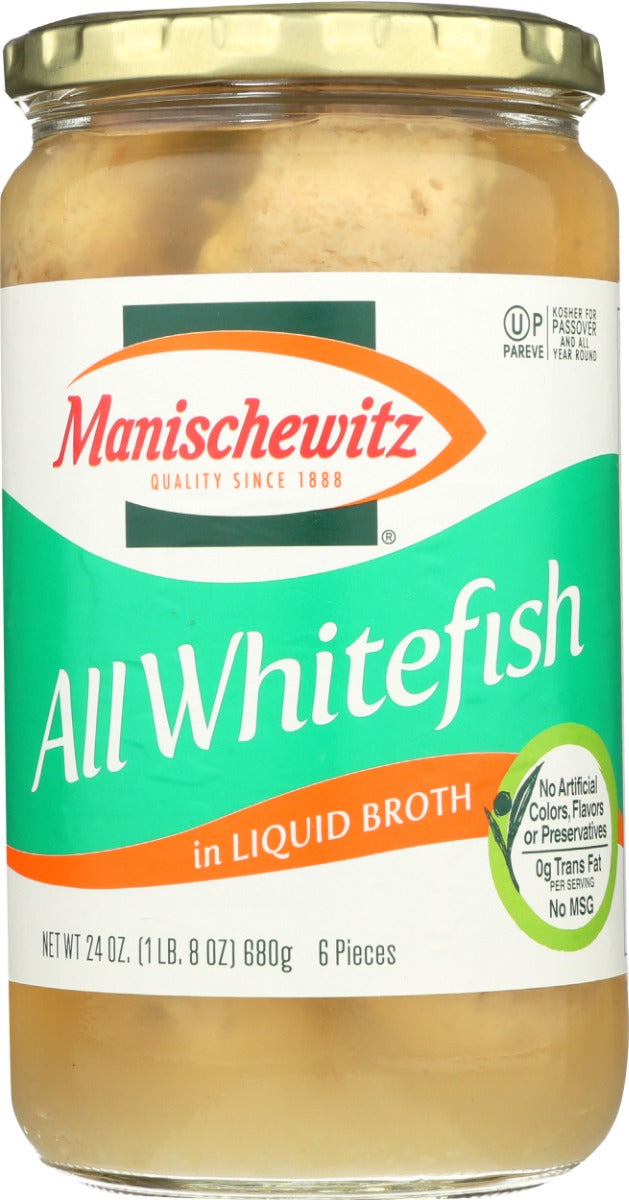 MANISCHEWITZ: All Whitefish in Liquid Broth, 24 oz