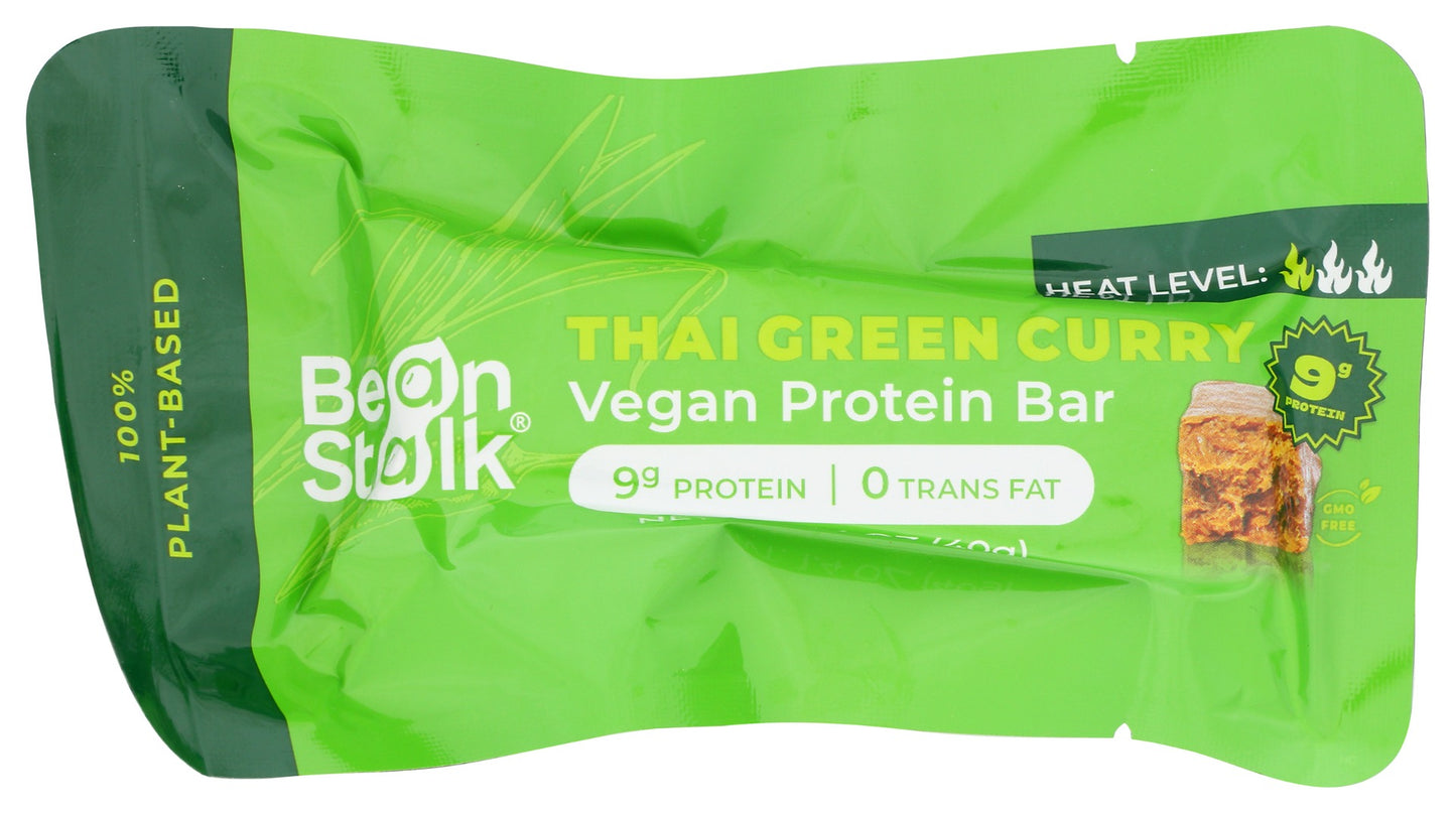 BEANSTALK BRANDS: Thai Green Curry Vegan Protein Bar, 1.4 oz