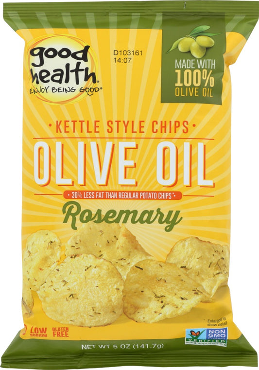 GOOD HEALTH: Kettle Style Potato Chips Olive Oil Rosemary, 5 oz