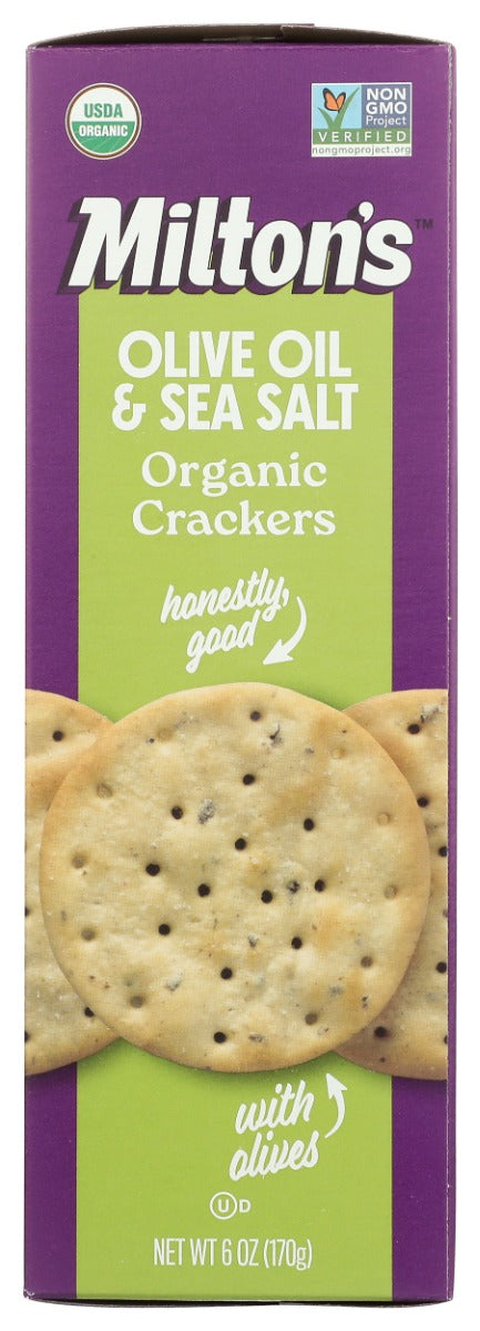 MILTONS: Olive Oil and Sea Salt Organic Crackers, 6 oz