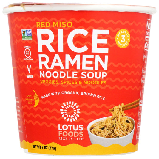 LOTUS FOODS: Red Miso Rice Ramen Noodle Soup, 2 oz