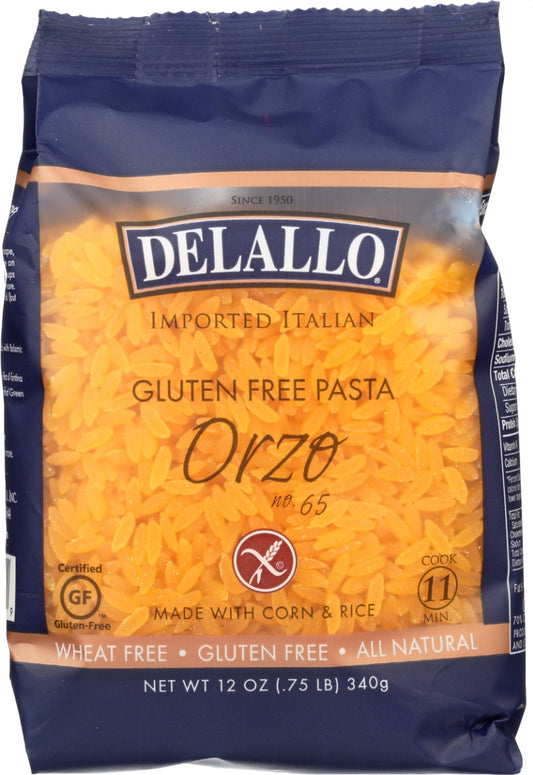 DELALLO: Gluten Free Orzo Corn and Rice Pasta, 12 oz