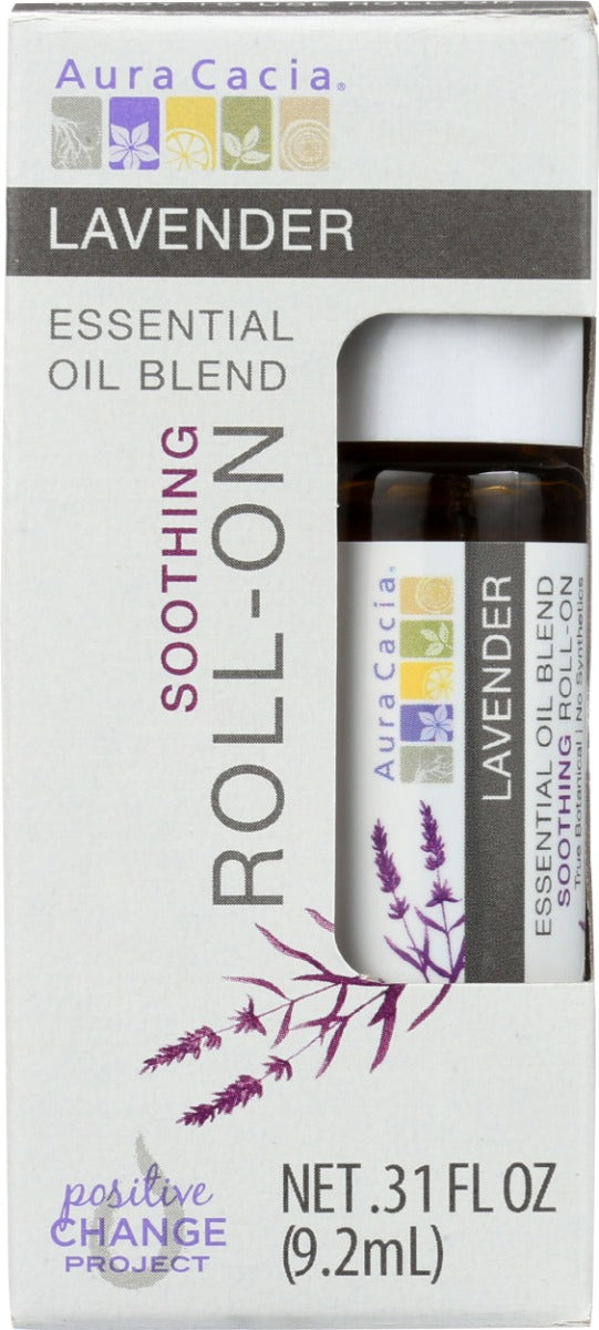 AURA CACIA: Lavender Roll On Essential Oil, 0.31 fo