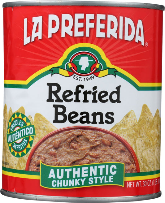LA PREFERIDA: Authentic Refried Beans Chunky Style, 30 oz