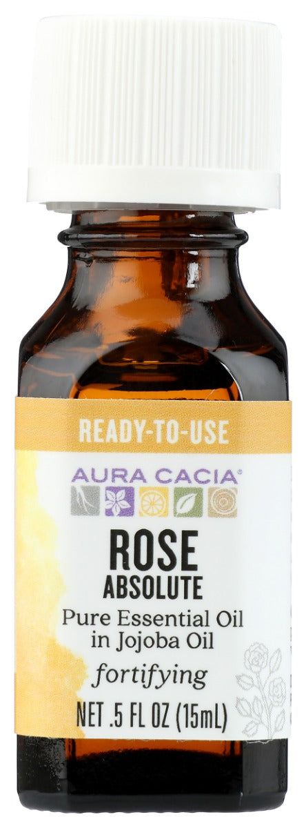 AURA CACIA: Rose Absolute In Jojoba Oil, 0.5 oz