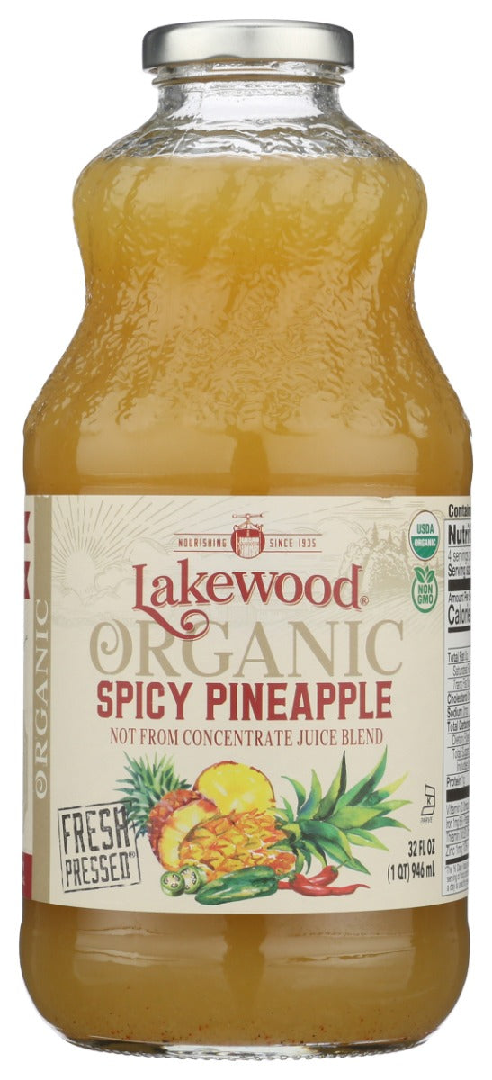 LAKEWOOD: Organic Spicy Pineapple Juice, 32 fo