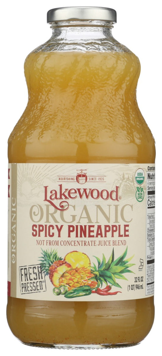 LAKEWOOD: Organic Spicy Pineapple Juice, 32 fo
