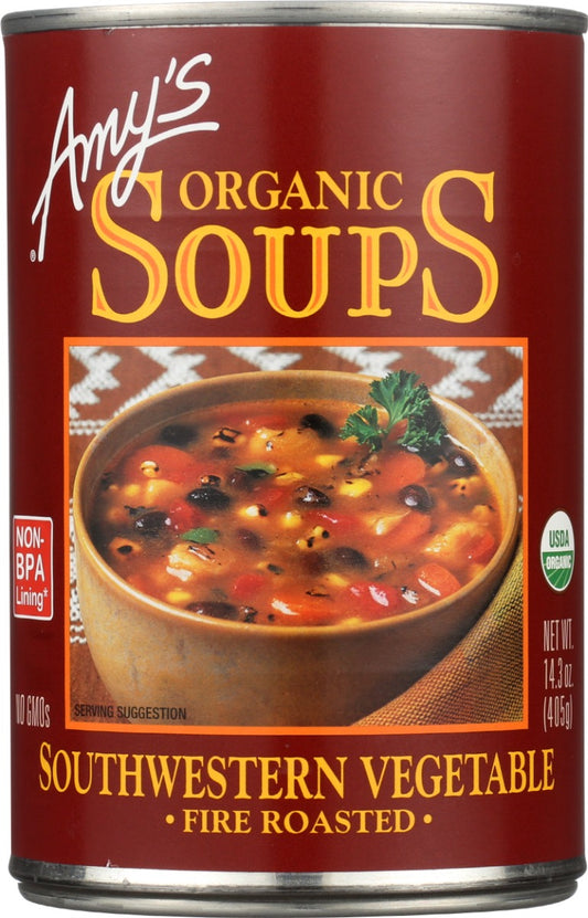 AMYS: Organic Fire Roasted Southwestern Vegetable Soup, 14.3 oz