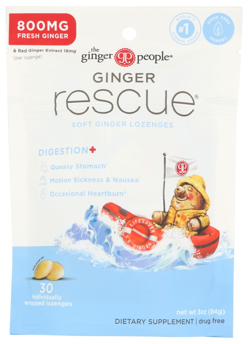 GINGER PEOPLE: Ginger Rescue Lozenges Extra Strength Soft, 3 oz