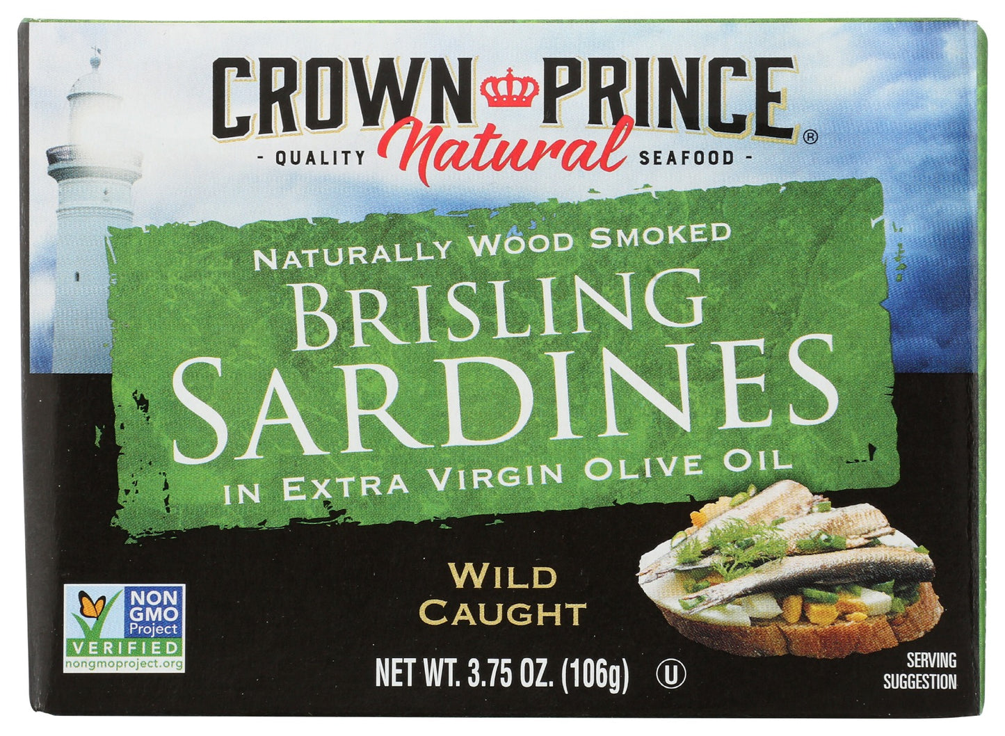 CROWN PRINCE: Brisling Sardines in Extra Virgin Olive Oil, 3.75 oz