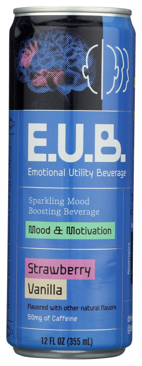 EMOTIONAL UTILITY BEVERAGE: Strawberry Vanilla Mood and Motivation Beverage, 12 fo