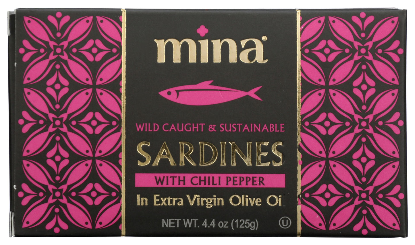 MINA: Sardines In Extra Virgin Olive Oil With Chili Pepper, 4.4 oz