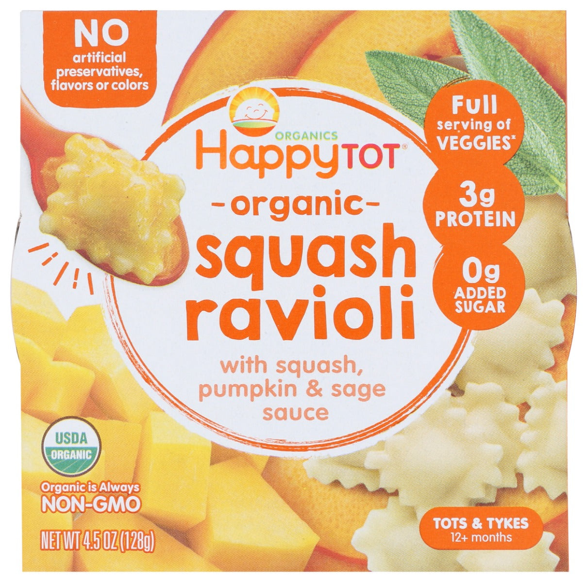 HAPPY TOT: Squash Ravioli Bowl, 4.5 oz
