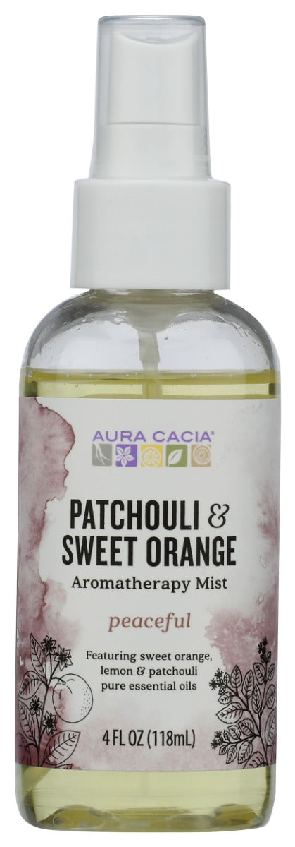 AURA CACIA: Patchouli and Sweet Orange Aromatherapy Mist, 4 oz