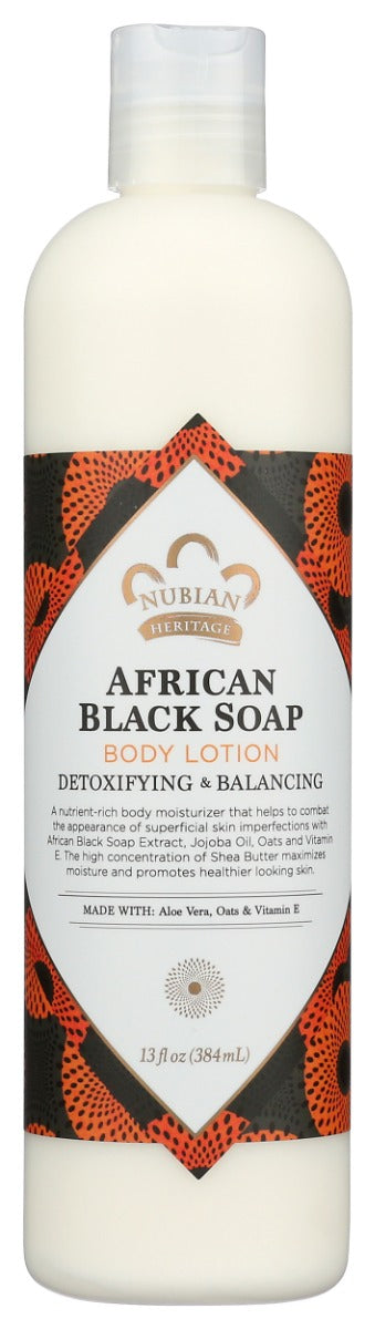 NUBIAN HERITAGE: African Black Soap Body Lotion, 13 fo