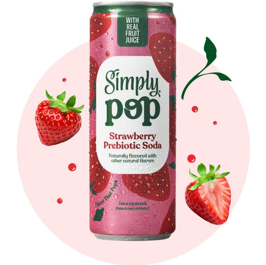 SIMPLY POP: Strawberry Prebiotic Soda, 12 fo