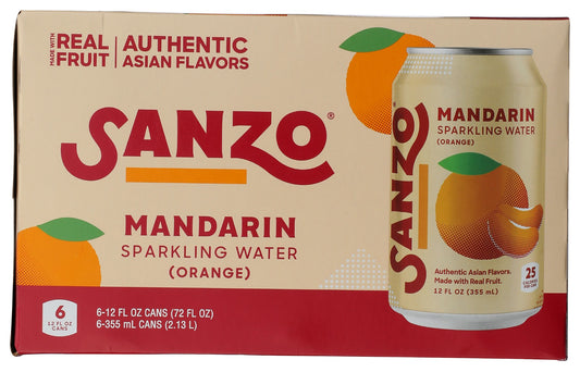SANZO: Mandarin Sparkling Water 6 Count, 72 fo