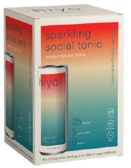 HIYO: Seltzer Watermelon Lime 4Pk, 48 FO