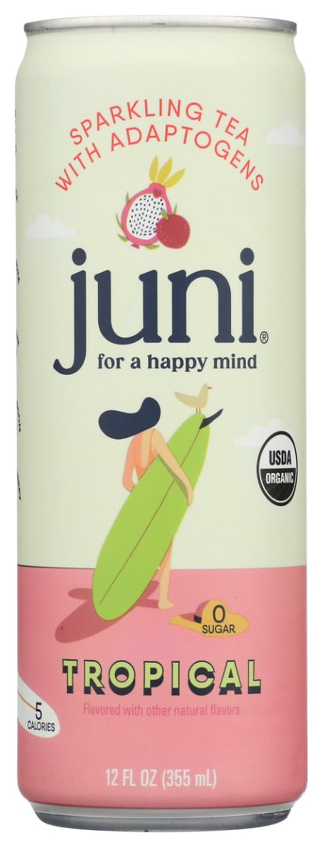 JUNI: Tropical Sparkling Tea With Adaptogens, 12 fo