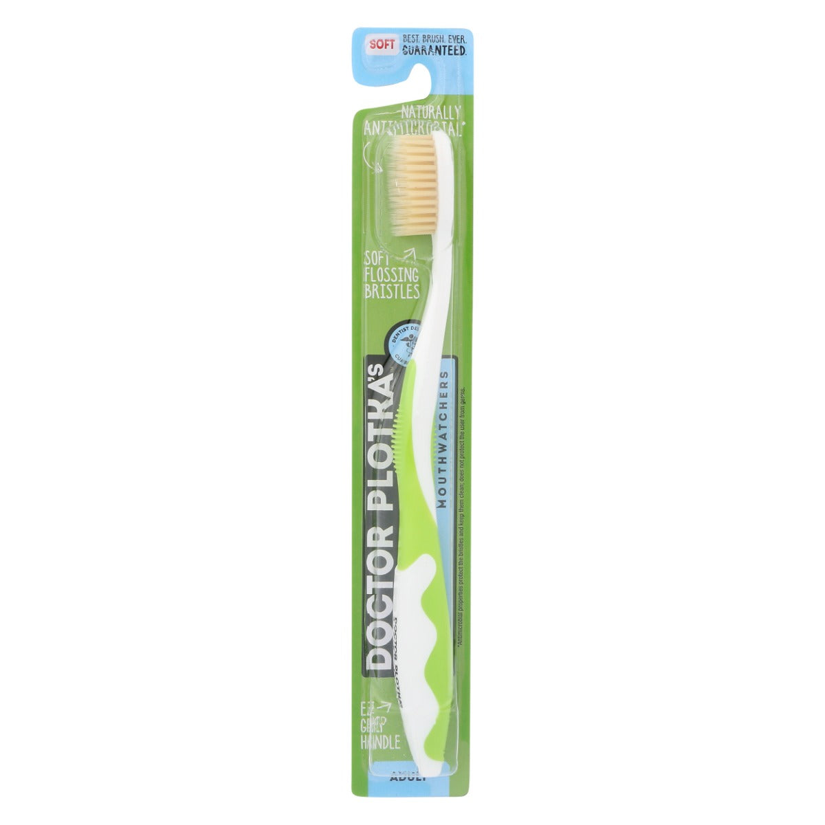 MOUTH WATCHERS: Adult Manual Toothbrush Green, 1 ea