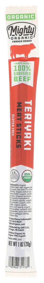 MIGHTY BEEF STICKS: Organic Teriyaki Beef Sticks, 1 oz