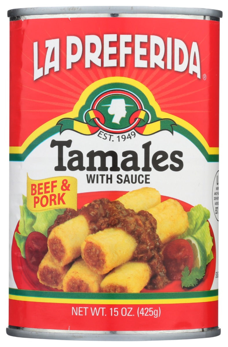 LA PREFERIDA: Canned Beef and Pork Tamales, 15 oz