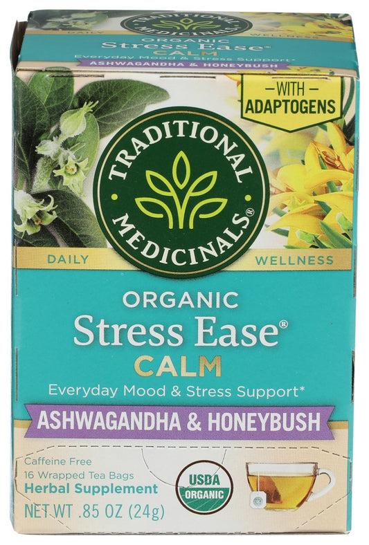 TRADITIONAL MEDICINALS: Organic Stress Ease Calm Tea with ADP, 16 bg