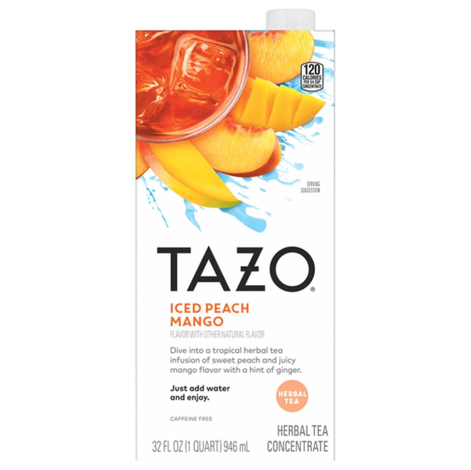 TAZO: Iced Peach Mango Tea Concentrate, 32 oz