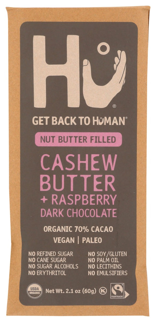 HU: Cashew Butter Raspberry Dark Chocolate Bar, 2.1 oz