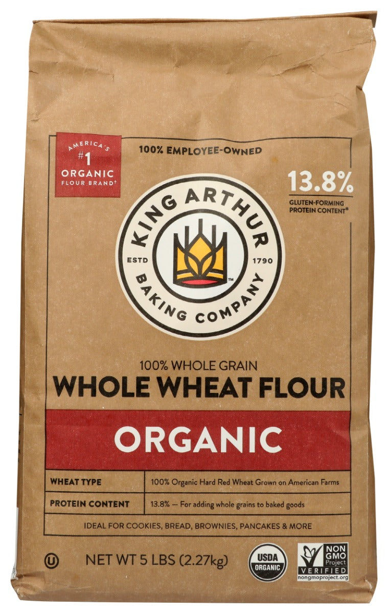 KING ARTHUR: 100 Percent Organic Whole Wheat Flour, 5 lb