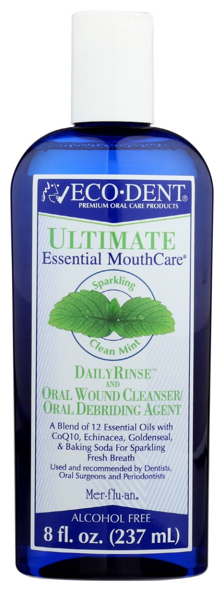 ECO DENT: Premium Oral Care Mouthwash Daily Rinse Sparkling Clean Mint, 8 oz