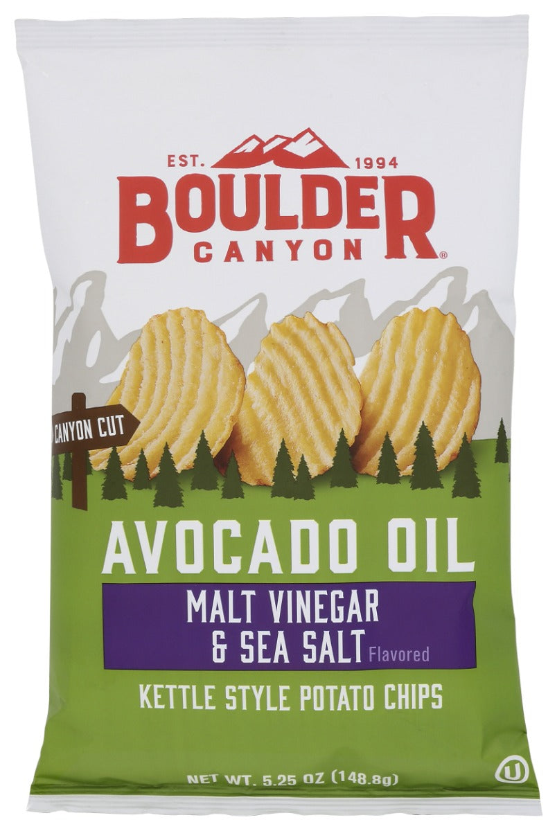 BOULDER CANYON: Avocado Oil Malt Vinegar and Sea Salt Chips, 5.25 oz