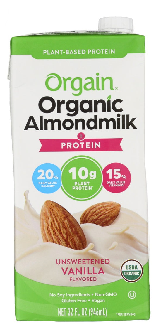 ORGAIN: Organic Protein Almond Milk Unsweetened Vanilla, 32 fo