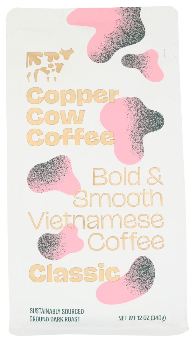 COPPER COW COFFEE: Classic Black Ground Coffee, 12 oz