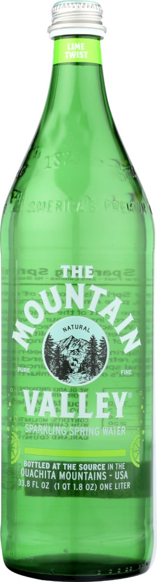 MOUNTAIN VALLEY: Sparkling Key Lime Twist In Glass, 1 lt