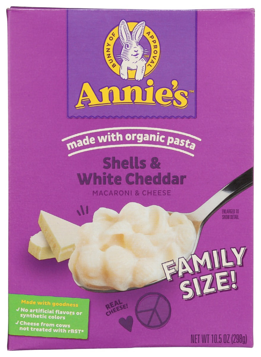 ANNIES HOMEGROWN: Shells and White Cheddar Mac and Cheese, 10.5 oz
