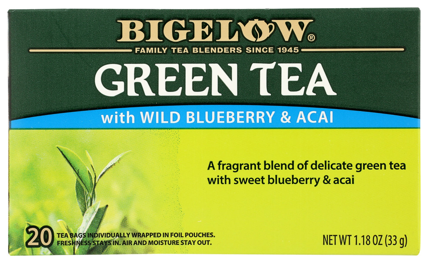 BIGELOW: Green Tea With Wild Blueberry Acai, 1.18 oz