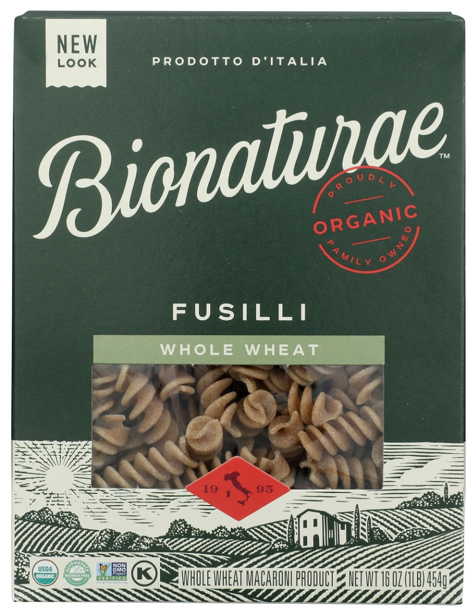 BIONATURAE: 100 Percent Organic Whole Wheat Fusilli, 16 oz