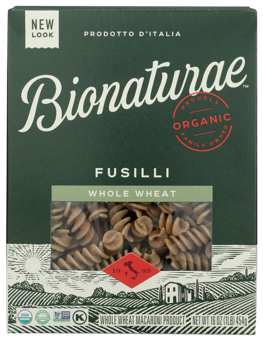 BIONATURAE: 100 Percent Organic Whole Wheat Fusilli, 16 oz
