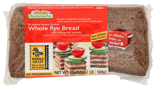 MESTEMACHER: Whole Rye Bread, 17.6 oz