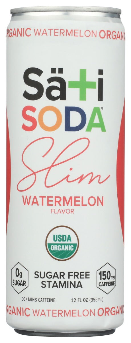 SATI SODA: Slim Organic Watermelon Soda, 12 fo