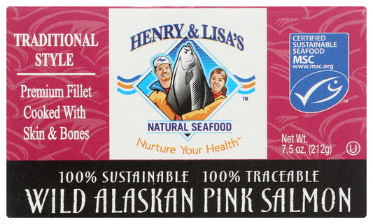 HENRY & LISAS: Wild Alaskan Pink Salmon Traditional Style, 7.5 oz