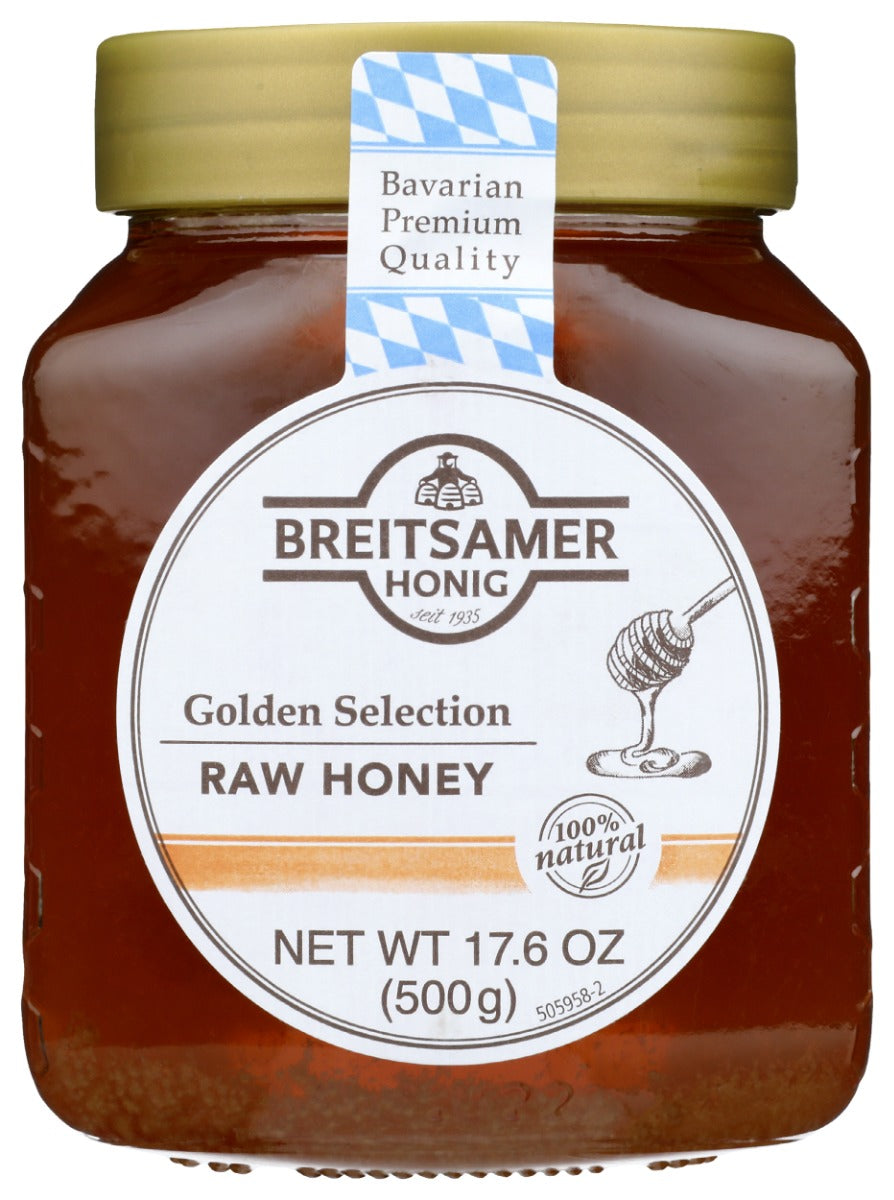 BREITSAMER: Golden Selection Raw Honey, 17.6 oz